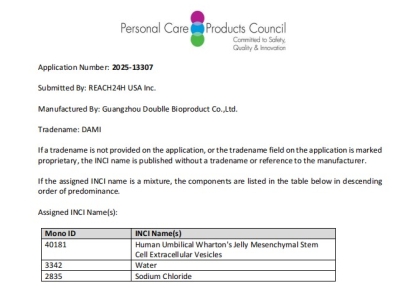 喜訊 |達(dá)博生物臍帶間充質(zhì)干細(xì)胞外泌體獲國(guó)際INCI備案！